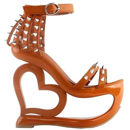Hollow Heart Platforms - Brown / 4 - Shoes