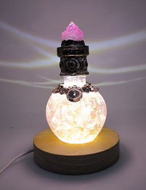 Illuminated Potion Alter Bottle - Pink with light - decor