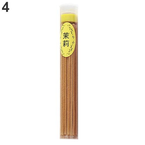 Jasmine incense sticks in a clear tube with a yellow-green label and a white cap, shown on a plain background.