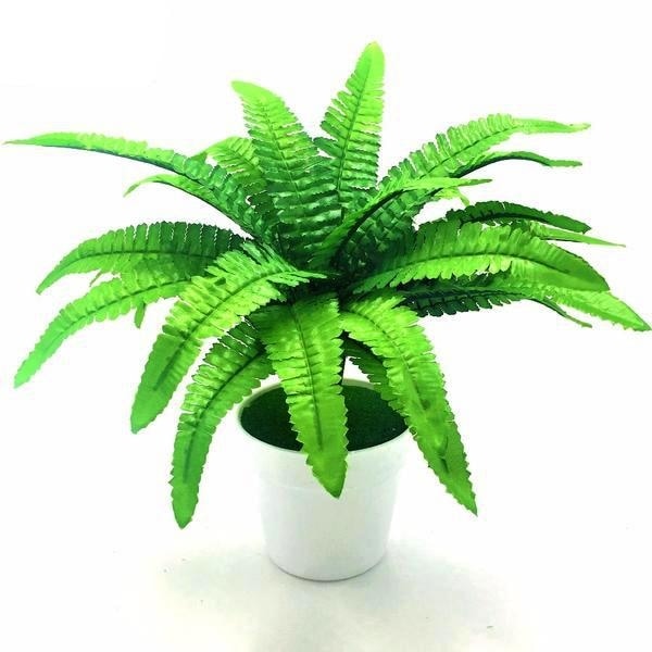 Green Artificial Fern Plant Leaves Bunches Simulated Fake Trees Planters by Arcane Trail