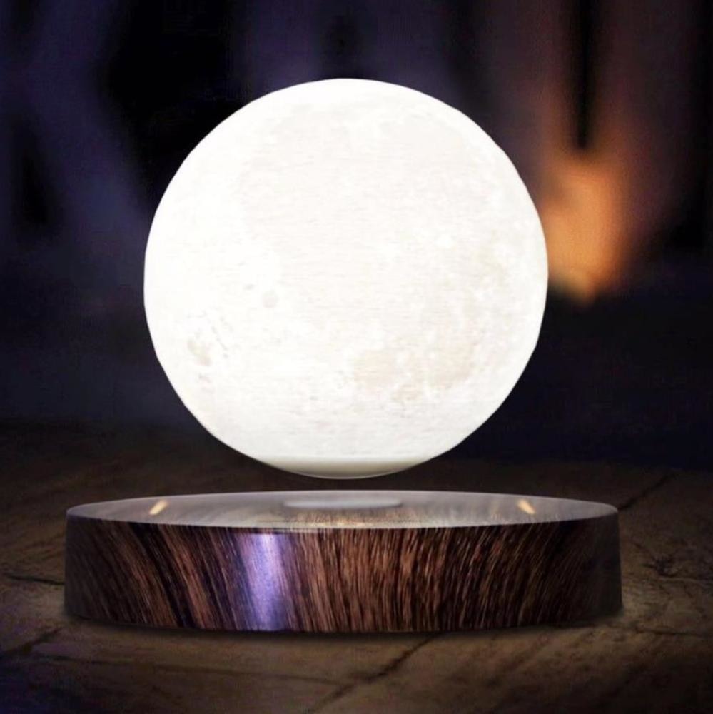 Levitating Hovering Full Moon Lamp Night Light Glowing Highly Realistic 3D Spinning Futuristic Witchy Pagan Occult by Arcane Trail 