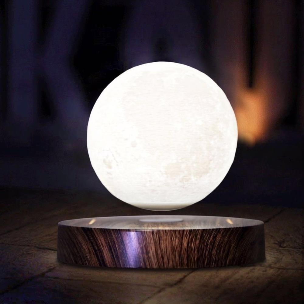 Levitating Hovering Full Moon Lamp Night Light Glowing Highly Realistic 3D Spinning Futuristic Witchy Pagan Occult by Arcane Trail