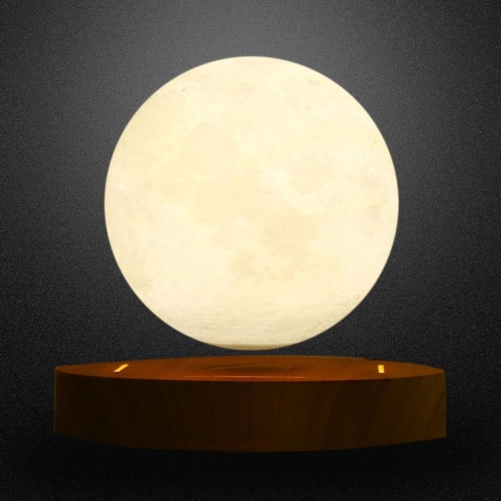 Levitating Hovering Full Moon Lamp Night Light Glowing Highly Realistic 3D Spinning Futuristic Witchy Pagan Occult by Arcane Trail