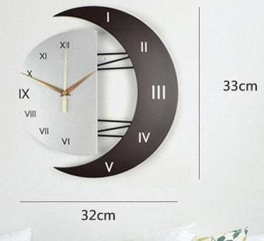 Modern Moon Lunar Wall Clock Futuristic Roman Numerals Star Witchy Witchcraft Pagan Goth Occult by Arcane Trail