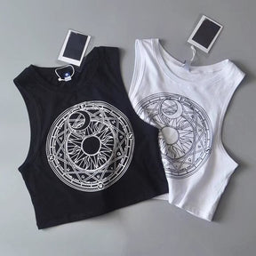 magickal mystical crop top cropped belly shirt mahou shoujo wicca witchcraft occult goth fashion by arcane trail