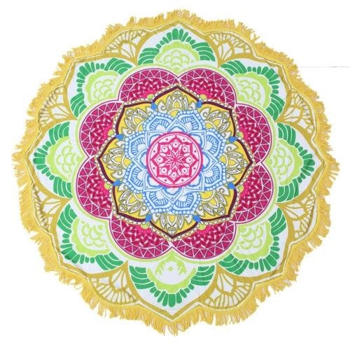Mandala Flower Throw Blanket Area Rug Yoga Mat Chakra