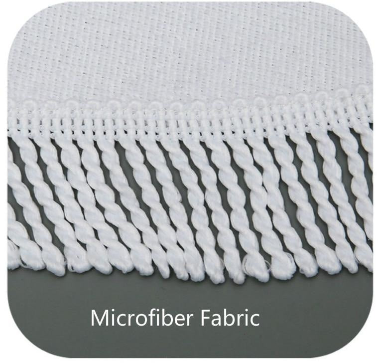 Detail graphic showing the soft-looking white reverse fabric and knotted fringe of a printed throw.