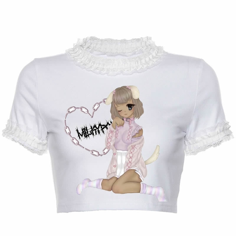 Manga Succubus Crop Top - Puppy Girl / S - anime, anime girl, girls, crop, crop shirt