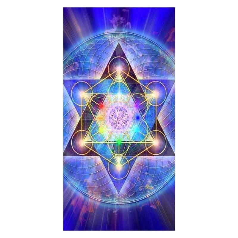 Merkaba Sacred Geometry Bamboo Bath Towel Beach Spiritual Metatrons Cube Flower Of Life Pagan Esoteric by Arcane Trail