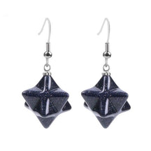 Black Sand Crystal Merkaba Dangle Earrings Drop Sacred Geometry Metaphysical New Age Esoteric Reiki Healing Jewelry by Arcane Trail