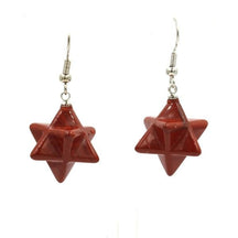 Red Jasper Crystal Merkaba Dangle Earrings Drop Sacred Geometry Metaphysical New Age Esoteric Reiki Healing Jewelry by Arcane Trail