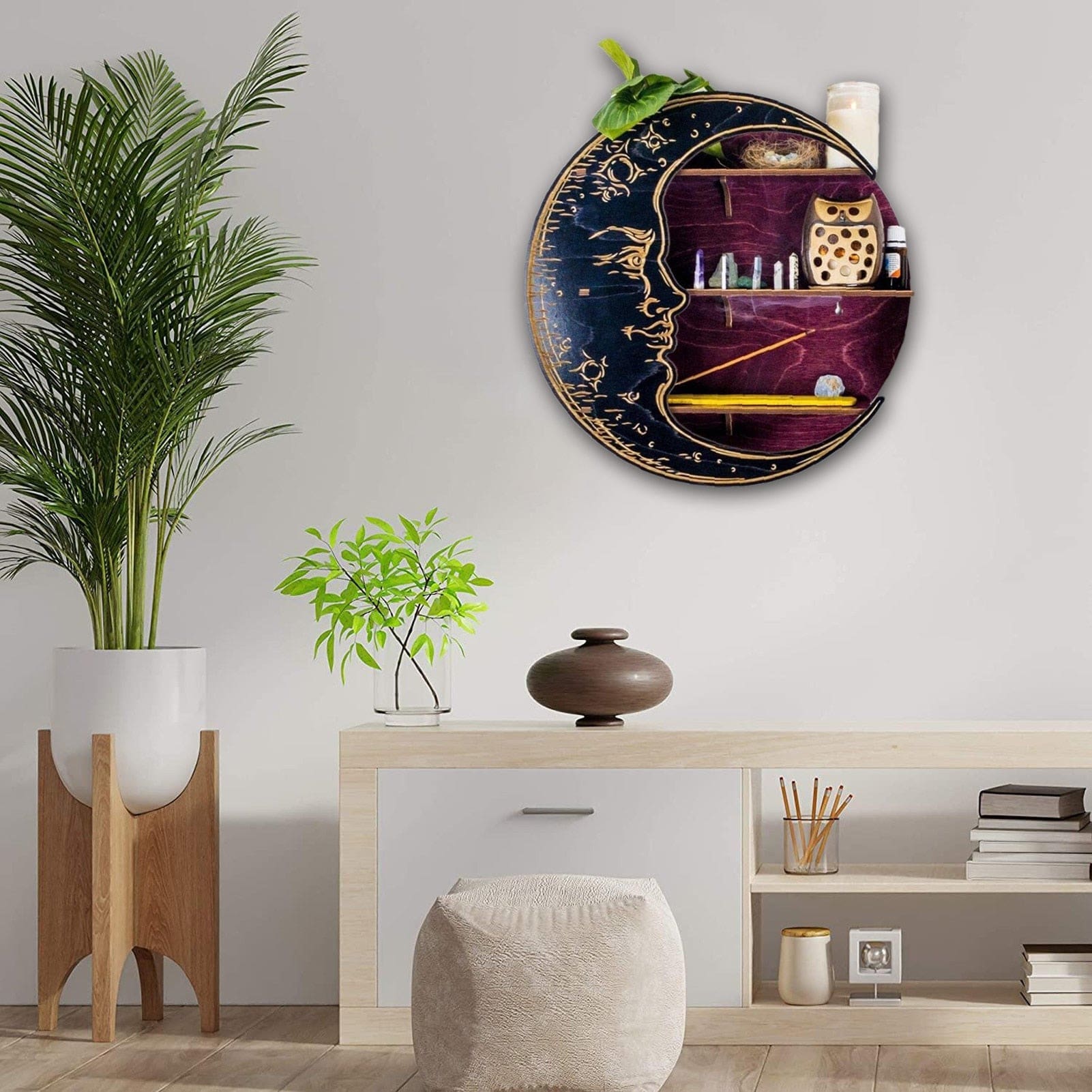 Purple moon shelf room display