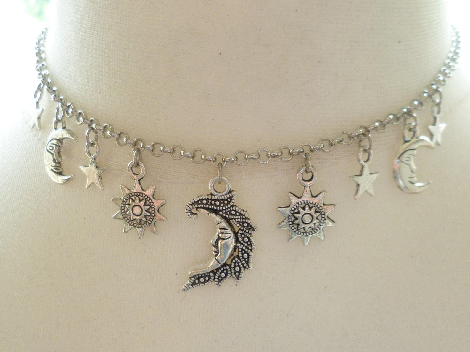 90s grunge tattoo choker and necklace with dragonfly charm…