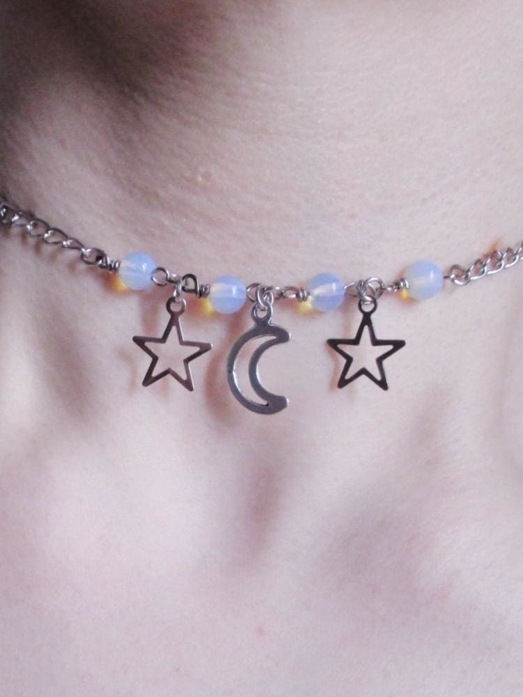 Mystic Moon Grunge Chokers - necklace