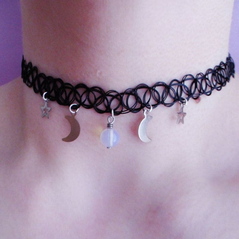 4 pcs Black Lace Pu Leather Geometric Gothic 90s Tattoo Velvet Choker  Necklace | eBay
