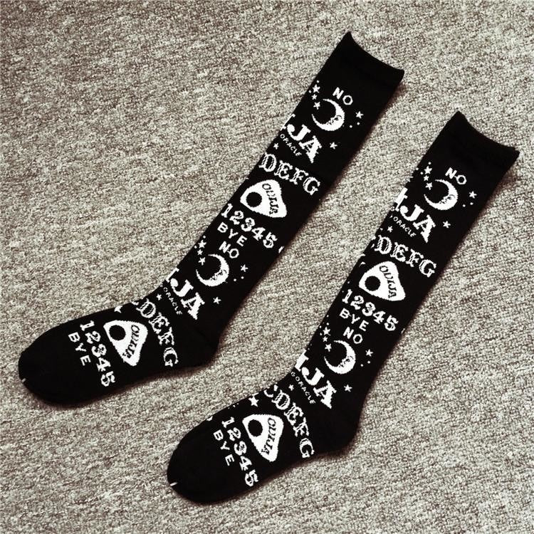 Ouija Board Knee Socks stockings thigh highs tall goth fashion witch wicca witchcraft creepy horror by Arcane Trail