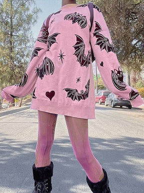 Pastel Goth Bat Pullover - sweater