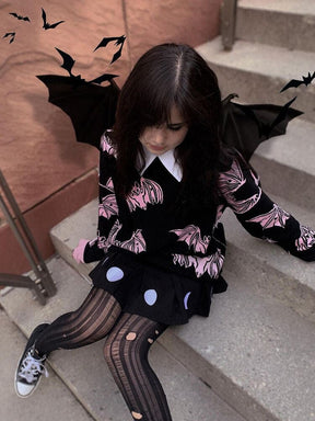 Pastel Goth Bat Pullover - sweater