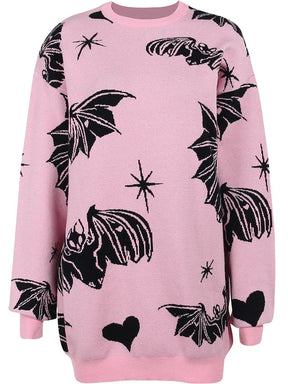 Pastel Goth Bat Pullover - sweater