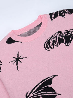 Pastel Goth Bat Pullover - sweater
