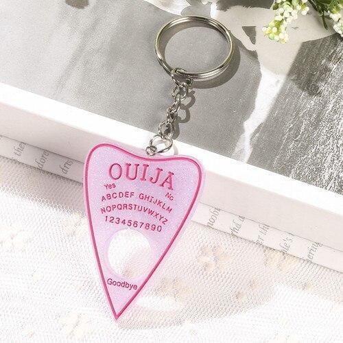 Pastel Ouija Keychain - purple with pink - key chain