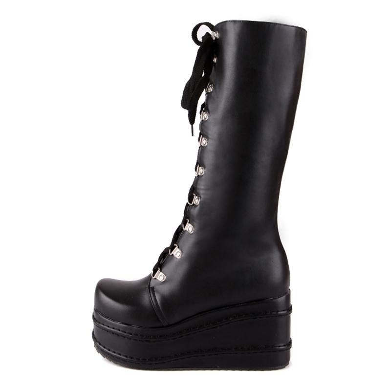 Platform Moto Boots - Shoes