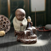 Praying Monk Incense Burner - Gray - Home