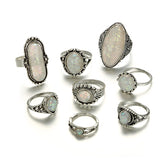 8 Piece Opal Goddess Ring Set