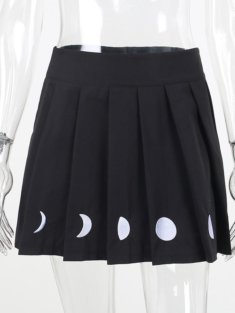 Moon Phase Pleated Skirt