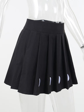 Moon Phase Pleated Skirt