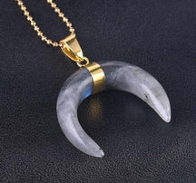 Labradorite Mystic Moon Crystal Necklace Genuie Raw Stone Healing Jewelry by Arcane Trail