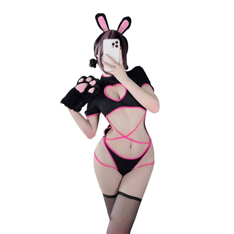 Punk Bunny Onesie - adult onesie, onesies, animal bodysuit, bodysuits