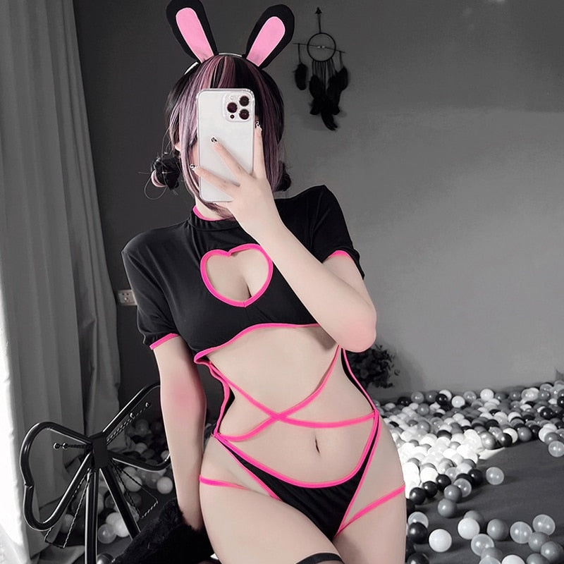 Punk Bunny Onesie - adult onesie, onesies, animal bodysuit, bodysuits