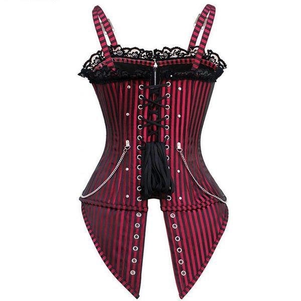 sexy punk rock corset edgy goth fashion waist trainer hourglass figure buckled leather lace up strappy tank top