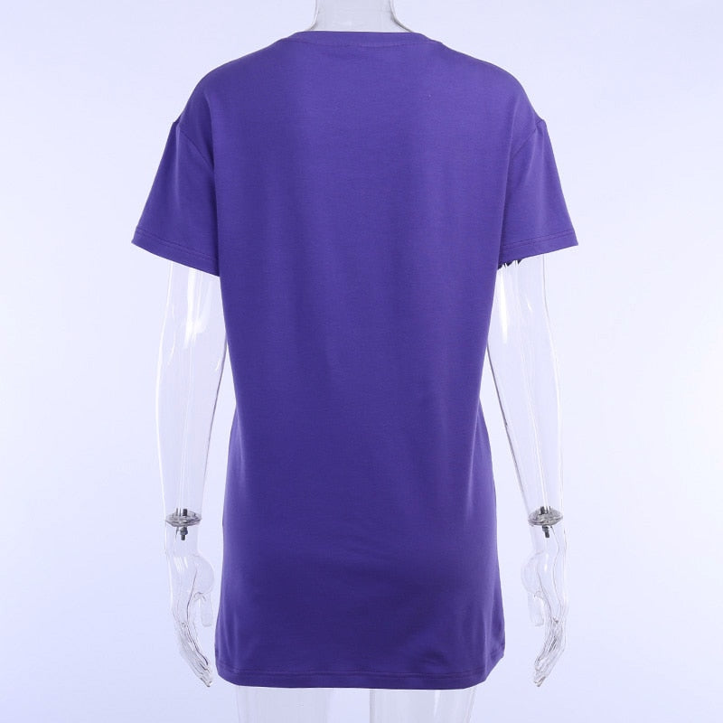 In Goth We Trust graphic T-shirt in Purple, showing the plain back.