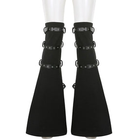Black eyelet leg warmers pair back