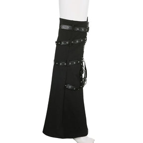 Black flared leg warmer side profile