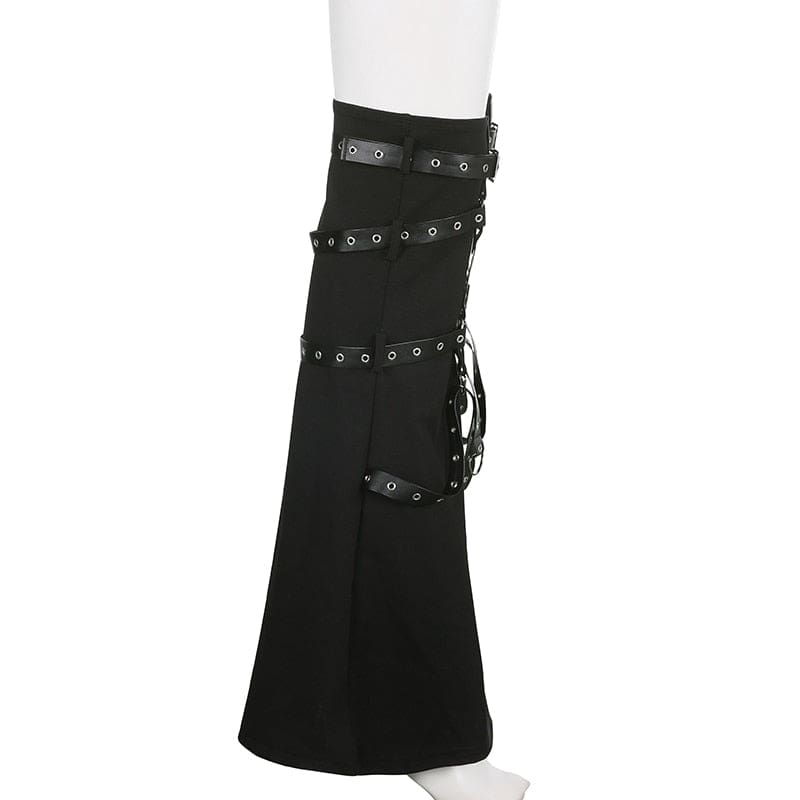Black flared leg warmer side profile