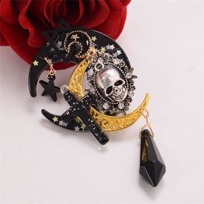 steampunk gothic lolita hairclip barette lobster claw hair clip accessory skull moon pagan wiccan witchy witchcraft  harajuku japan fashion by kawaii babe