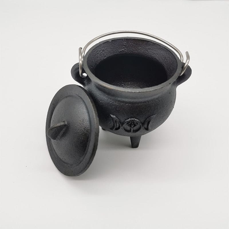 Triple Moon Cast Iron Cauldron - cauldron