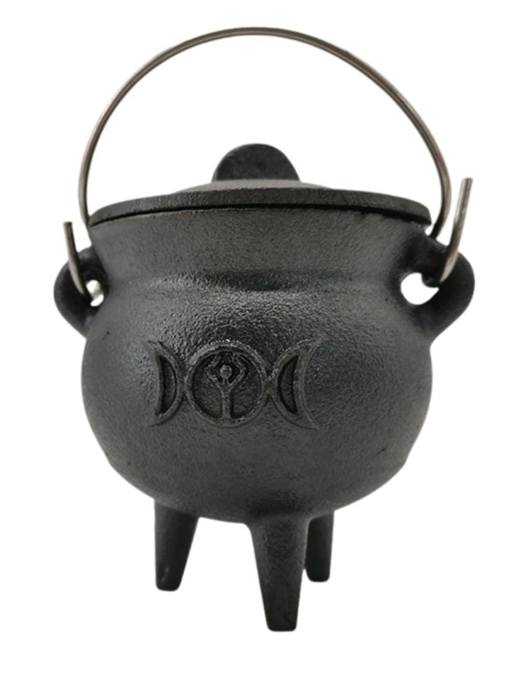 Triple Moon Cast Iron Cauldron - cauldron