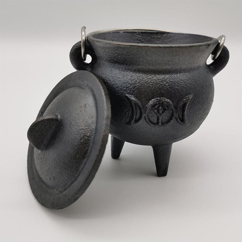 Open triple moon cauldron and separate lid