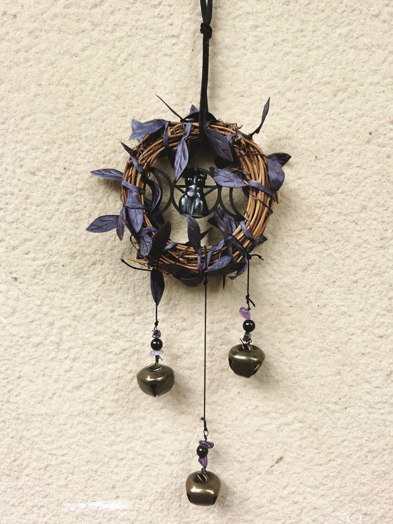 Triple Moon Goddess Chimes - Black - decor