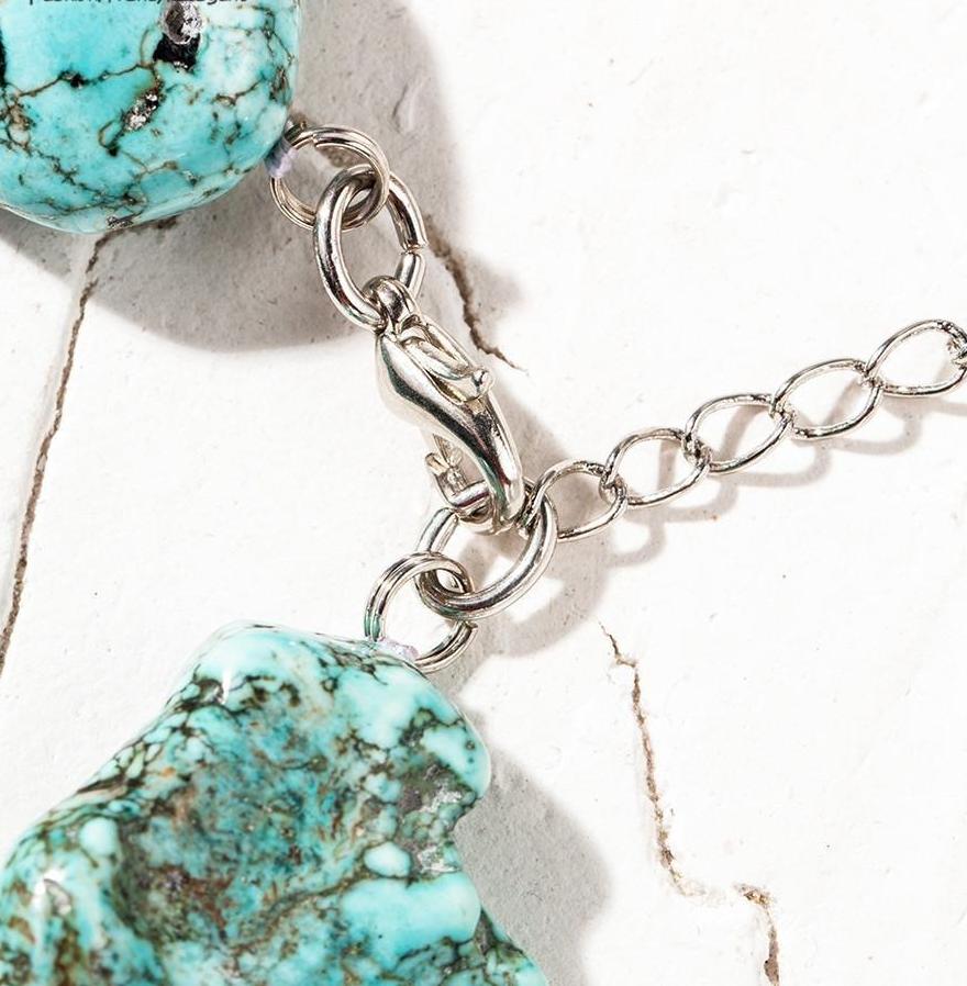 Turquoise Stone Crystal CHoker Necklace Raw Natural Stone Healing Alternative Medicine Pagan Reiki Jewelry by Arcane Trail