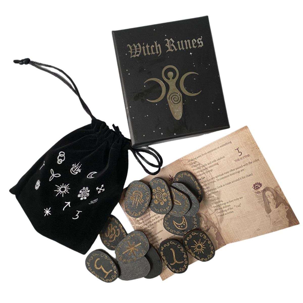 Black gold rune tiles arranged overhead