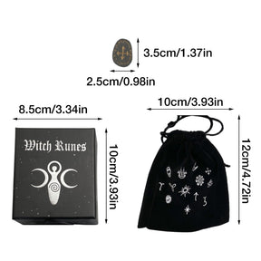 Witch rune tiles pouch and box measurement guide