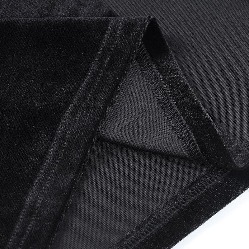 Inside view of the gown's hem showing the turned edge and overlocked seam finishing.