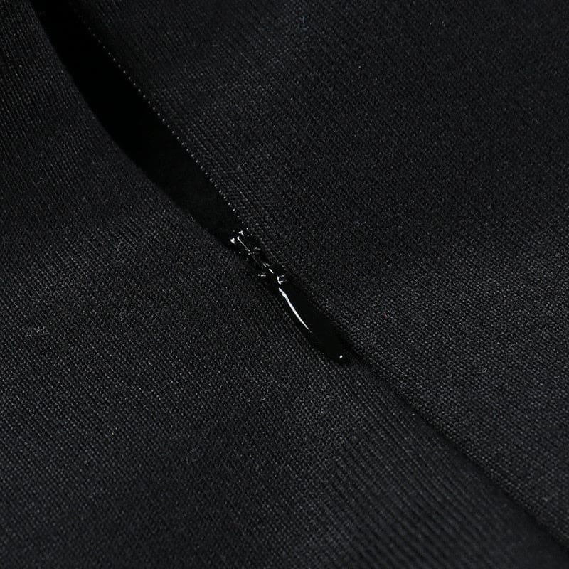 Black sweater dress concealed zipper detail