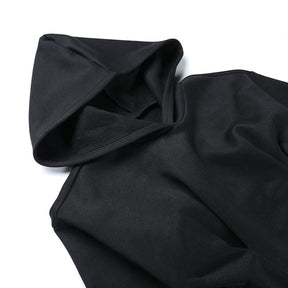 Black dress hood close-up