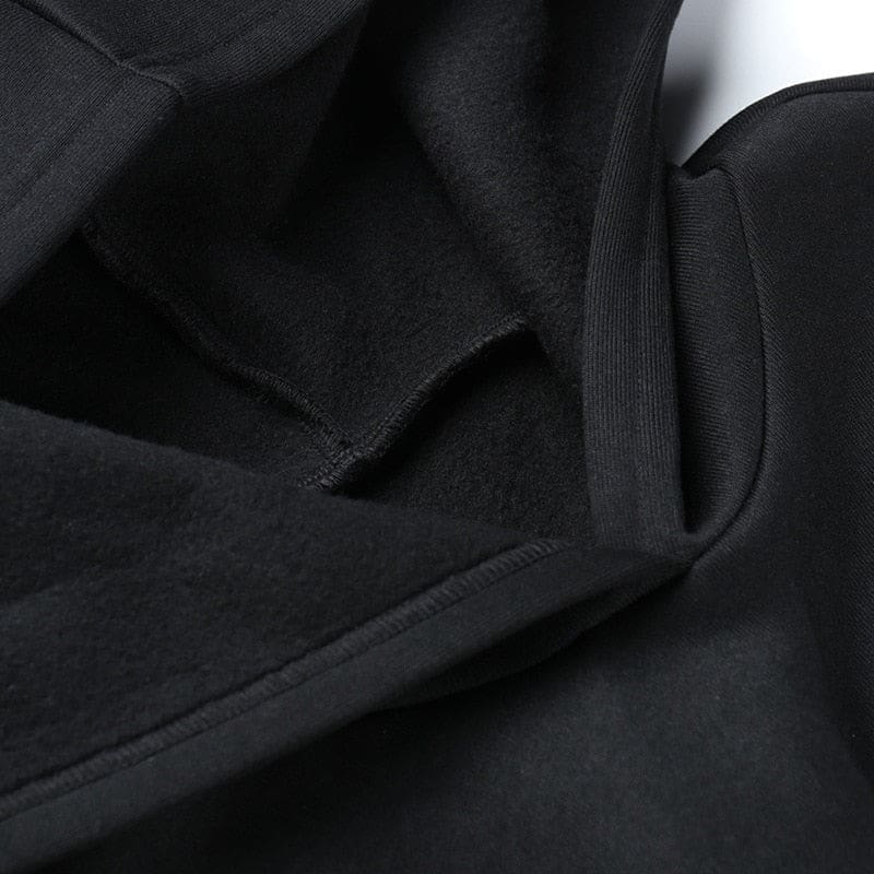 Black hood inner seam detail